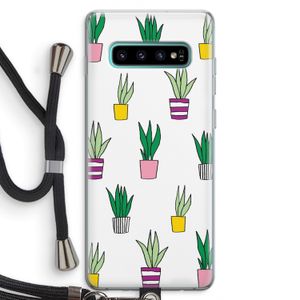 Sanseveria: Samsung Galaxy S10 Plus Transparant Hoesje met koord