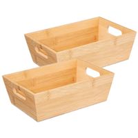 5Five Broodmand Classic Backery - 2x stuks - Bamboe - houtkleur - 23 x 16 x 7 cm