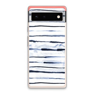 Ink Stripes: Google Pixel 6 Transparant Hoesje