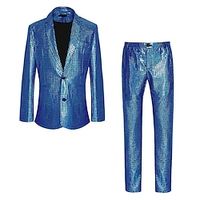 Schijf Jaren '80 Broeken Outfits Pakken en blazers Blazer met reverskraag Schijf Voor heren Pailletten Maskerade Prestatie Feest Club Jas Lightinthebox