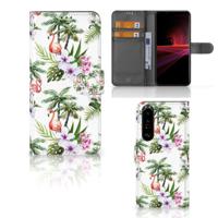 Sony Xperia 1 III | Telefoonhoesje | Met pasjeshouder | Flamingo Palms