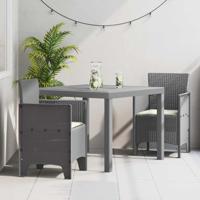 Tuin Eetset 3 pcs Lichtgrijs 100 x 100 x 73 cm Kunststof