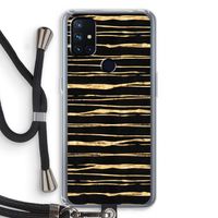 Gouden strepen: OnePlus Nord N10 5G Transparant Hoesje met koord