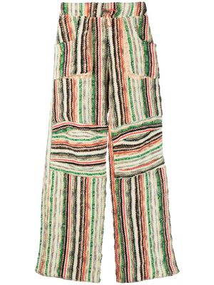 VITELLI pantalon en coton mélangé à rayures - Tons neutres