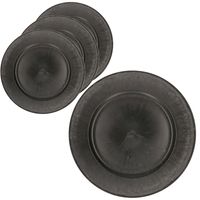4x Ronde diner/kerstdiner onderborden mat zwart 33 cm 4x Ronde diner/kerstdiner onderborden mat zwart 33 cm