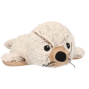 Bruine / creme zeehonden heatpack/coldpack knuffels 31 cm knuffeldieren   -