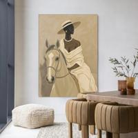 Urban Cotton Wandkleed 'Amazone' 80 x 110cm in Frame - black