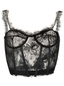 AC9 haut bustier à détails en dentelle - Noir