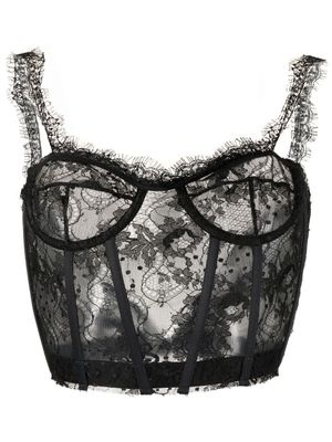 AC9 haut bustier à détails en dentelle - Noir