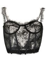 AC9 haut bustier à détails en dentelle - Noir