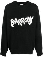 BARROW intarsia-knit logo brushed jumper - Noir