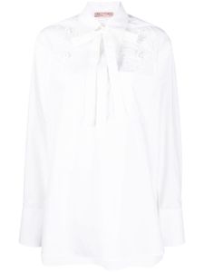 Valentino Garavani chemise à fleurs brodées - Blanc