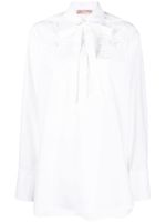 Valentino Garavani chemise à fleurs brodées - Blanc