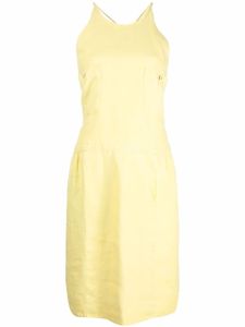 CHANEL Pre-Owned robe en lin à bretelles croisées (1996) - Jaune