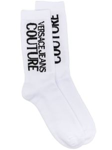 Versace Jeans Couture chaussettes à logo imprimé - Blanc