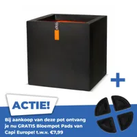 Urban Smooth NL II bloempot vierkant zwart 30x30x30 cm plantenbak Capi