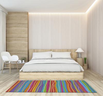 Gekleurd strepen modern vinyl tapijt Gekleurd strepen modern vinyl tapijt