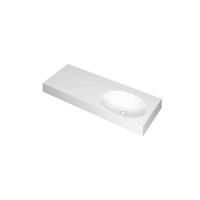 INK Smooth Wastafel Polystone Rechts met 1 Kraangat - 1200x450x90 mm - Glans Wit