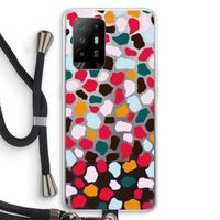 Colored Giraffe: Oppo A94 5G Transparant Hoesje met koord