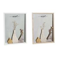 Wandspiegel DKD Home Decor Wit Natuurlijk Cottage 30 x 4 x 40 cm (2 Stuks) (2 Onderdelen)