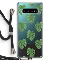 Monstera leaves: Samsung Galaxy S10 Plus Transparant Hoesje met koord - thumbnail