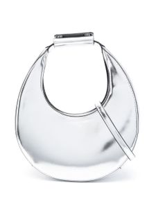 STAUD petit sac porté épaule Moon en cuir - Argent