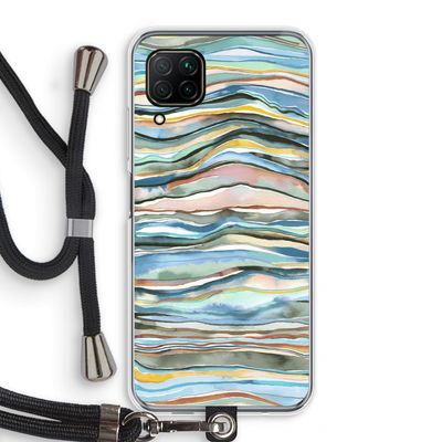 Watercolor Agate: Huawei P40 Lite Transparant Hoesje met koord