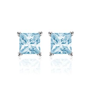 New Bling 9NB-0028 Oorstekers zilver met zirkonia zilverkleurig-blauw 6 mm