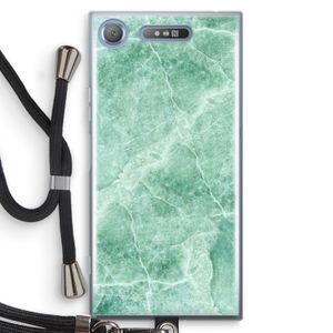 Groen marmer: Sony Xperia XZ1 Transparant Hoesje met koord