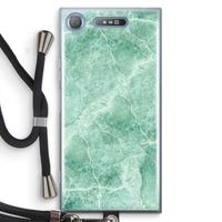 Groen marmer: Sony Xperia XZ1 Transparant Hoesje met koord