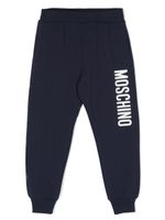 Moschino Kids pantalon de jogging fuselé à logo imprimé - Bleu - thumbnail