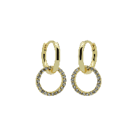Karma Oorringen Hinged Hoops Double Hoop Zirconia 12MM Goud