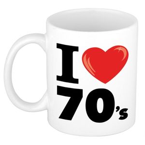 Cadeau I Love seventies koffiemok / beker 300 ml voor jaren 70 liefhebber   -