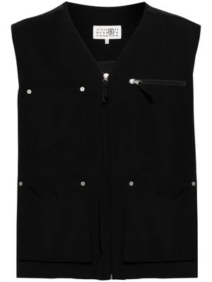 MM6 Maison Margiela gilet zippé à poches multiples - Noir