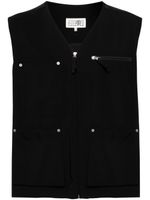 MM6 Maison Margiela gilet zippé à poches multiples - Noir