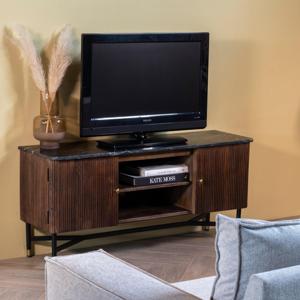 Tv-meubel Japandi Bruin met Marmer 130cm - Giga Meubel