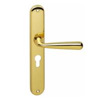 Deurkruk Yvonne schild PC 55 mm mess. gelakt