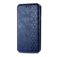iPhone 15 hoesje - Bookcase - Pasjeshouder - Portemonnee - Diamantpatroon - Kunstleer - Blauw - thumbnail