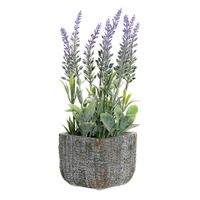 Items Lavendel bloemen kunstplant in bloempot - paarse bloemen - 9 x 26 cm - bloemstukje   -