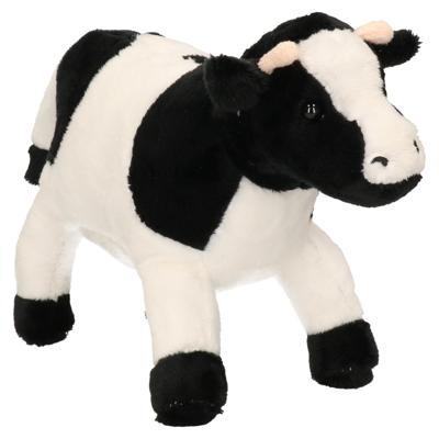 Cornelissen Pluche knuffel dier Koe - zwart/wit - 23 cm - Boerderij