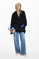 Poncho met capuchon en zakken - BLACK - U