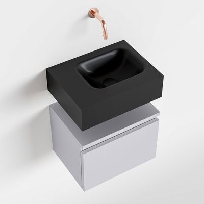 Toiletmeubel Mondiaz Andor | 40 cm | Meubelkleur Cale | Lex vrijhangend wastafel Urban Rechts | Zonder kraangat