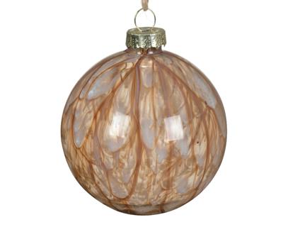 Kerstbal glas d8l8h8 cm pec.bruin Decoris - Decoris
