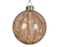 Kerstbal glas d8l8h8 cm pec.bruin Decoris - Decoris