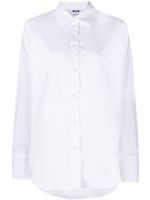 MSGM chemise en coton à logo brodé - Blanc