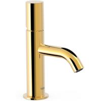 Wastafelkraan Tres Study | Opbouw | Mengkraan | Standaard model | 1-knop | Rond | 24k Goud glans