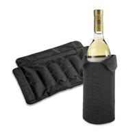 Flessenkoeler koelhoes - 3x stuks - zwart - voor wijn en champagne flessen - 32 x 23 cm