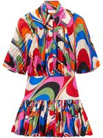 PUCCI robe courte froncée à imprimé abstrait - Multicolore