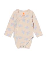 HEMA Newborn meegroei overslagromper rib dieren ecru (ecru)