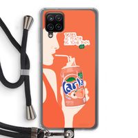 Peach please!: Samsung Galaxy A12 Transparant Hoesje met koord